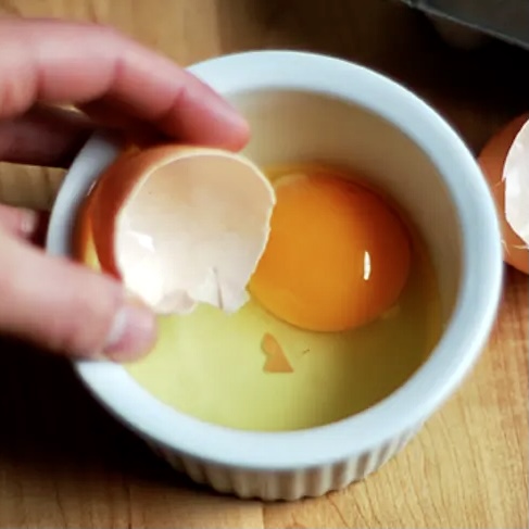 Image of egg shells in egg yolk